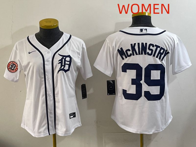 Women Detroit Tigers #39 Mckinstry White Game Nike MLB Jersey style 003->women mlb jersey->Women Jersey